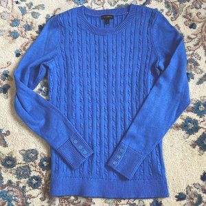 Talbots button cuff cable knit sweater Sm
